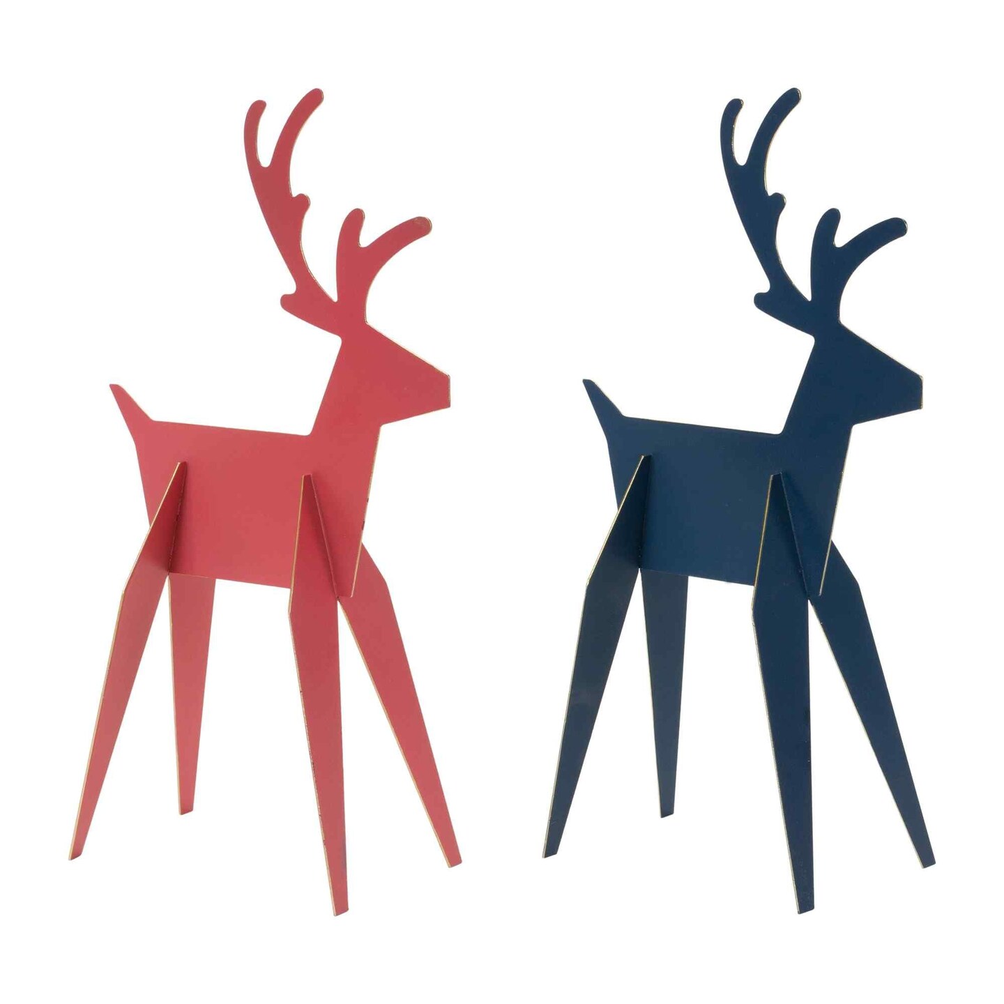 Melrose Set of 6 Standing Deer Christmas Tabletop Figurines 12&#x22;