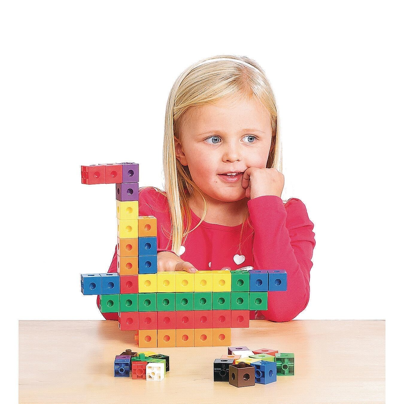 EDX Education® Linking Cubes 1", Math Manipulatives for Construction and Early Math (Set of 100)