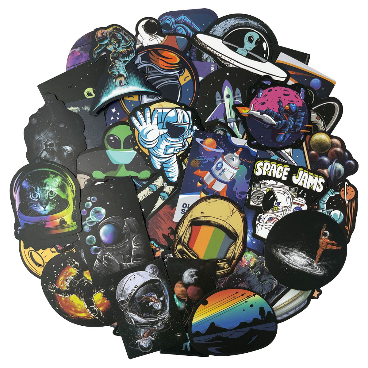 Wrapables Waterproof Vinyl Stickers for Water Bottles, Laptop, Phones, Skateboards, Decals for Teens, 80pcs