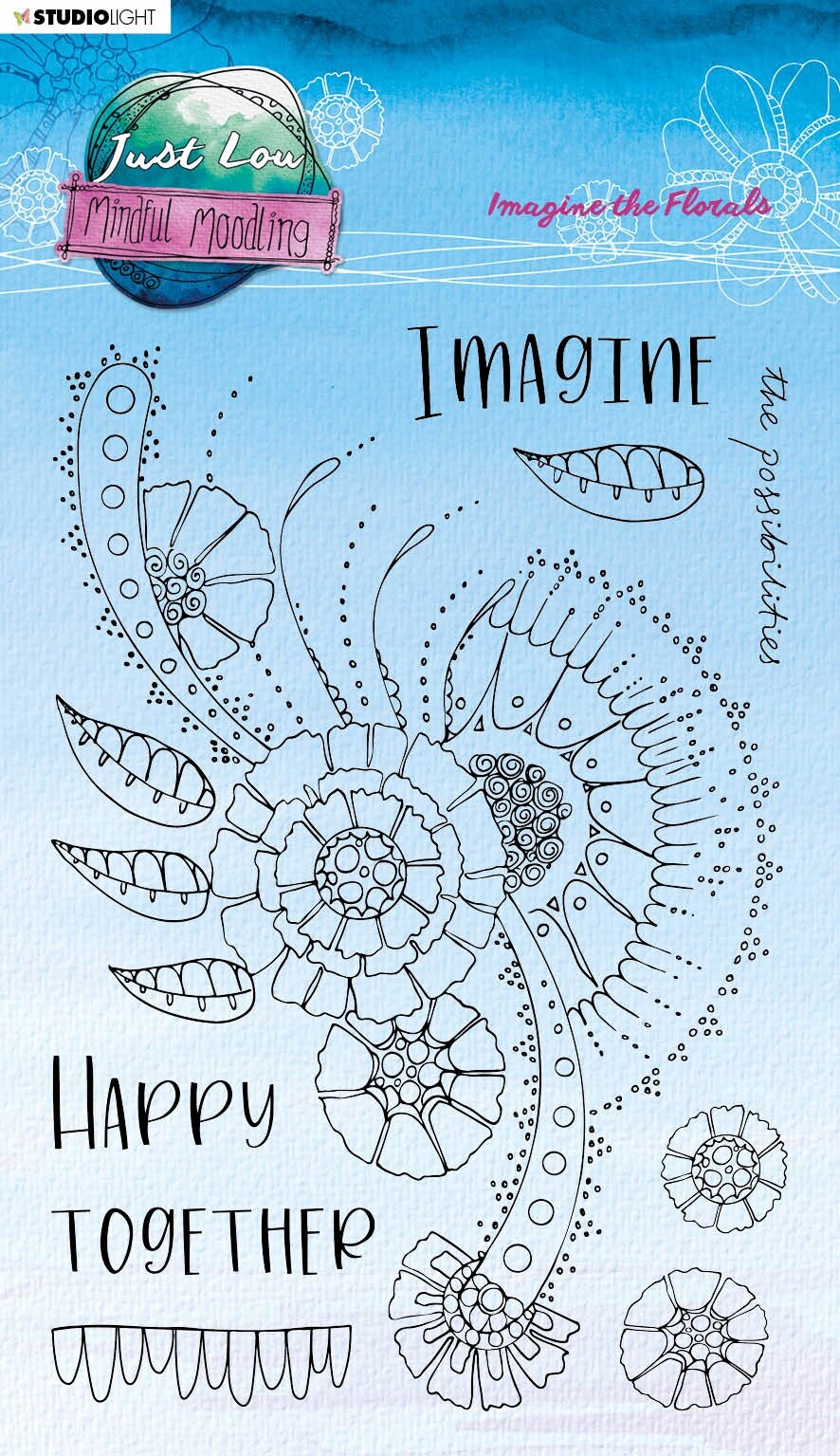 Studio Light Mindful Moodling Clear Stamp-Nr. 189, Imagine The Florals
