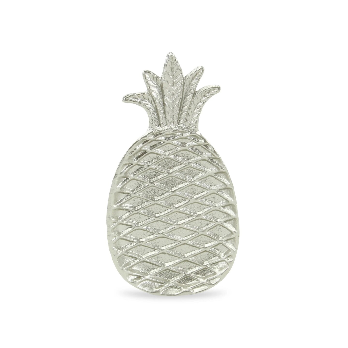 Contemporary Home Living 9.5&#x22; Silver Finish Pineapple Tabletop Decoration