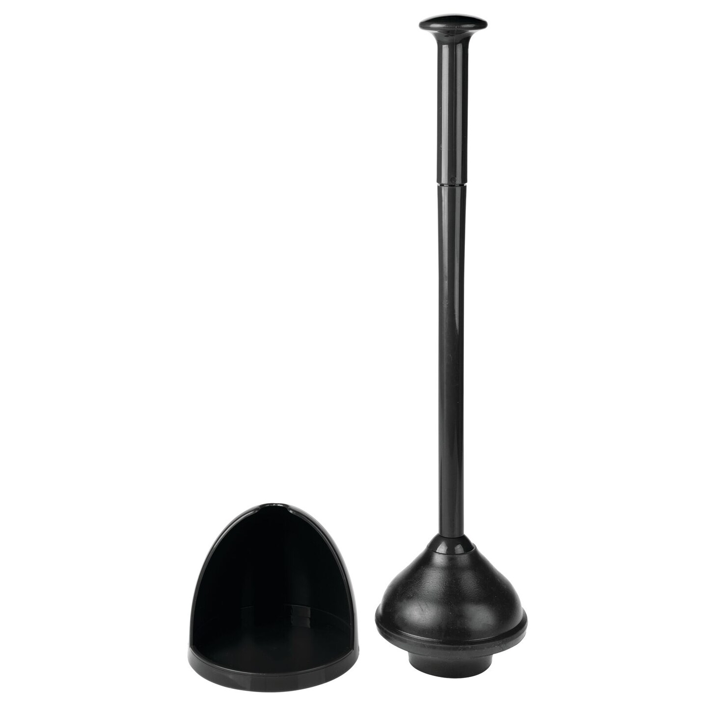 mDesign Plastic Freestanding Hideaway Toilet Bowl Plunger with Holder