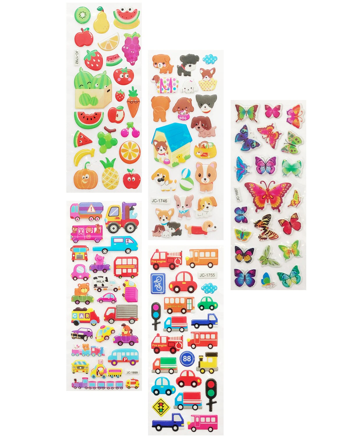 Wrapables 3D Puffy Stickers Bubble Stickers for Crafts & Scrapbooking