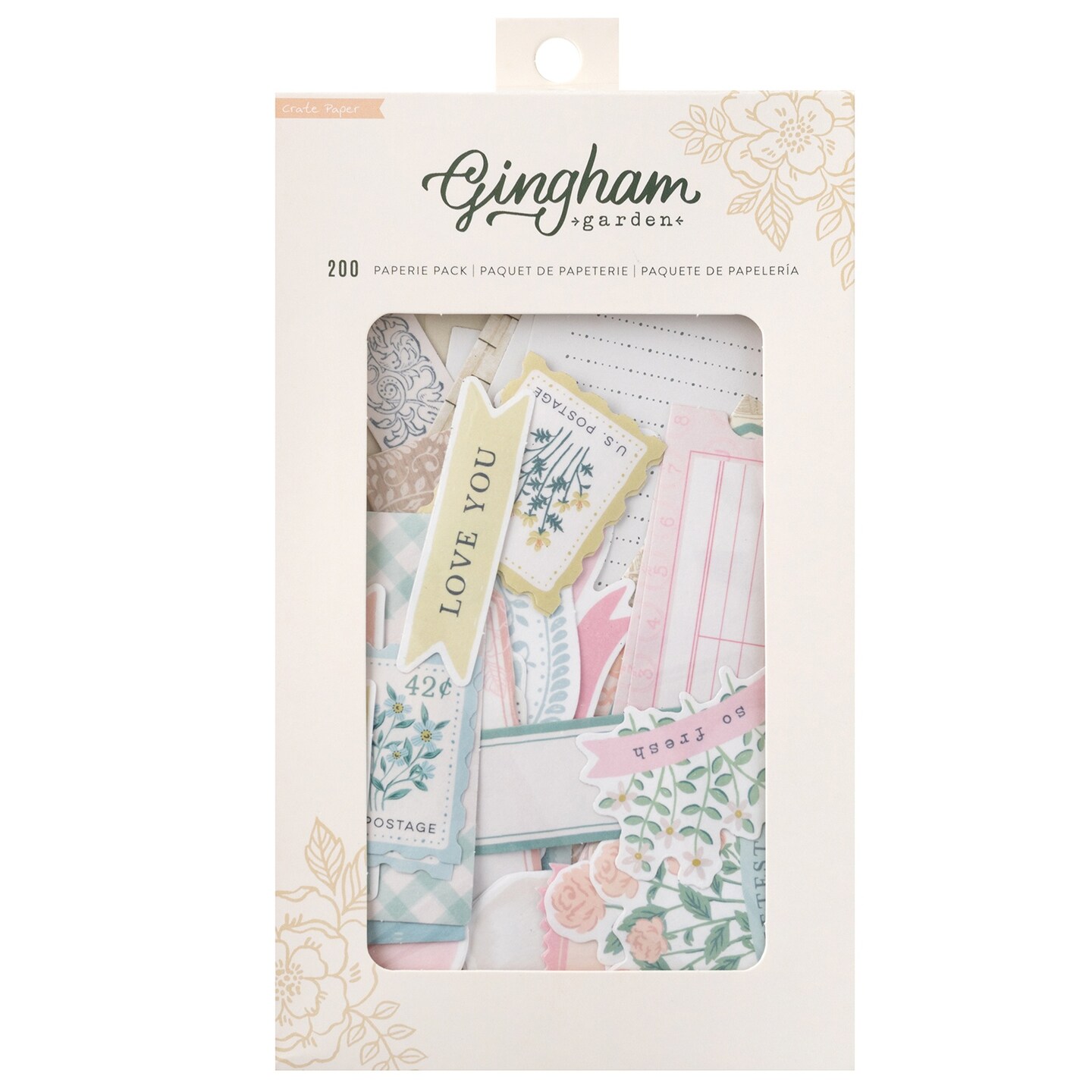 Gingham Garden Paperie Pack 200/Pkg-Paper Pieces & Washi Stickers