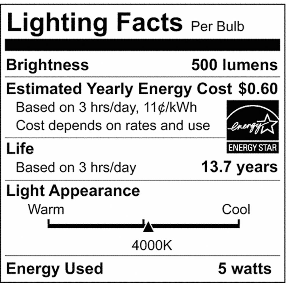 Satco 5.5w G16.5 Globe Filament LED 4000K Medium Base White Dimmable - 60w equiv