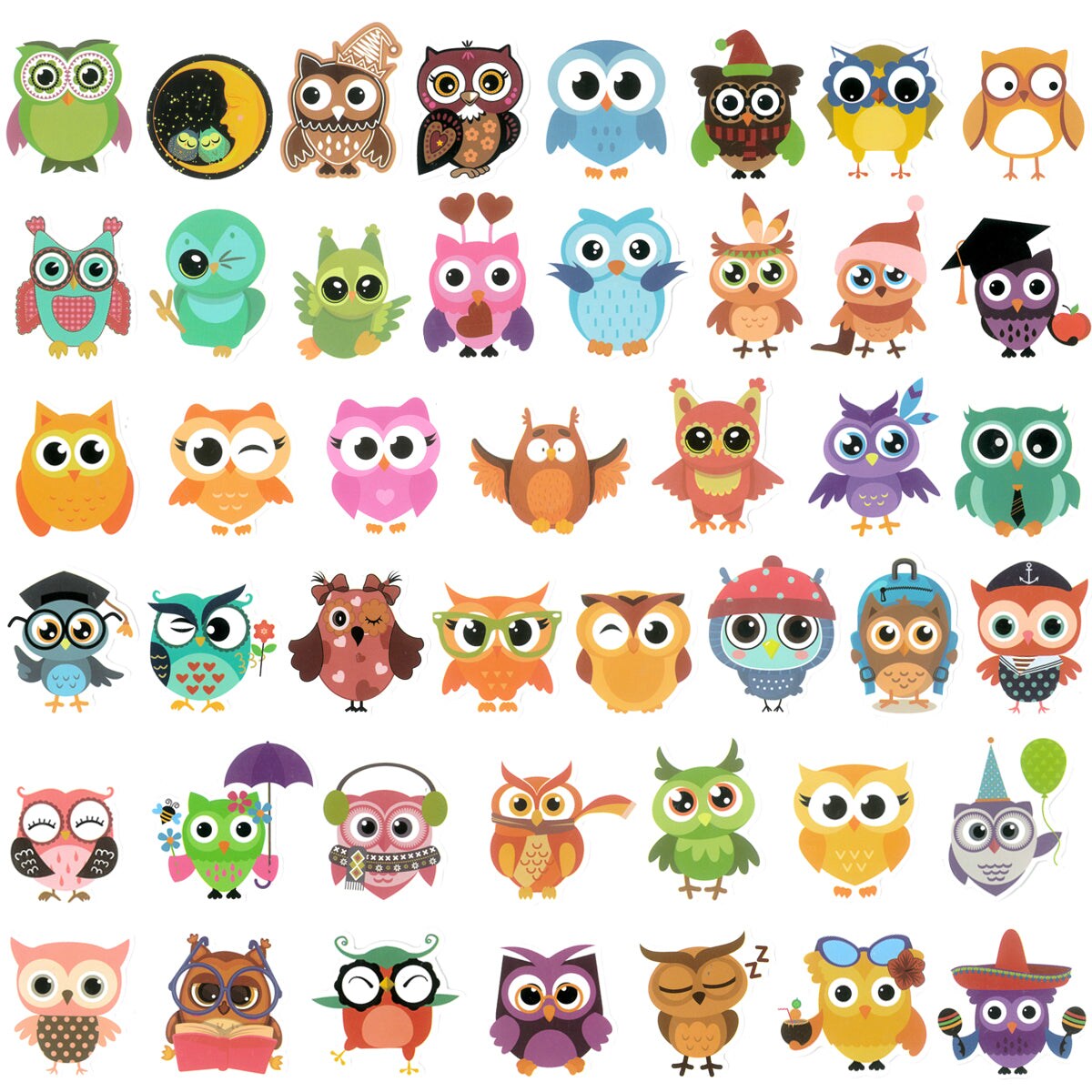 Wrapables Waterproof Vinyl Stickers for Water Bottles, Laptop, Phones, Skateboards, Decals for Teens, 80pcs