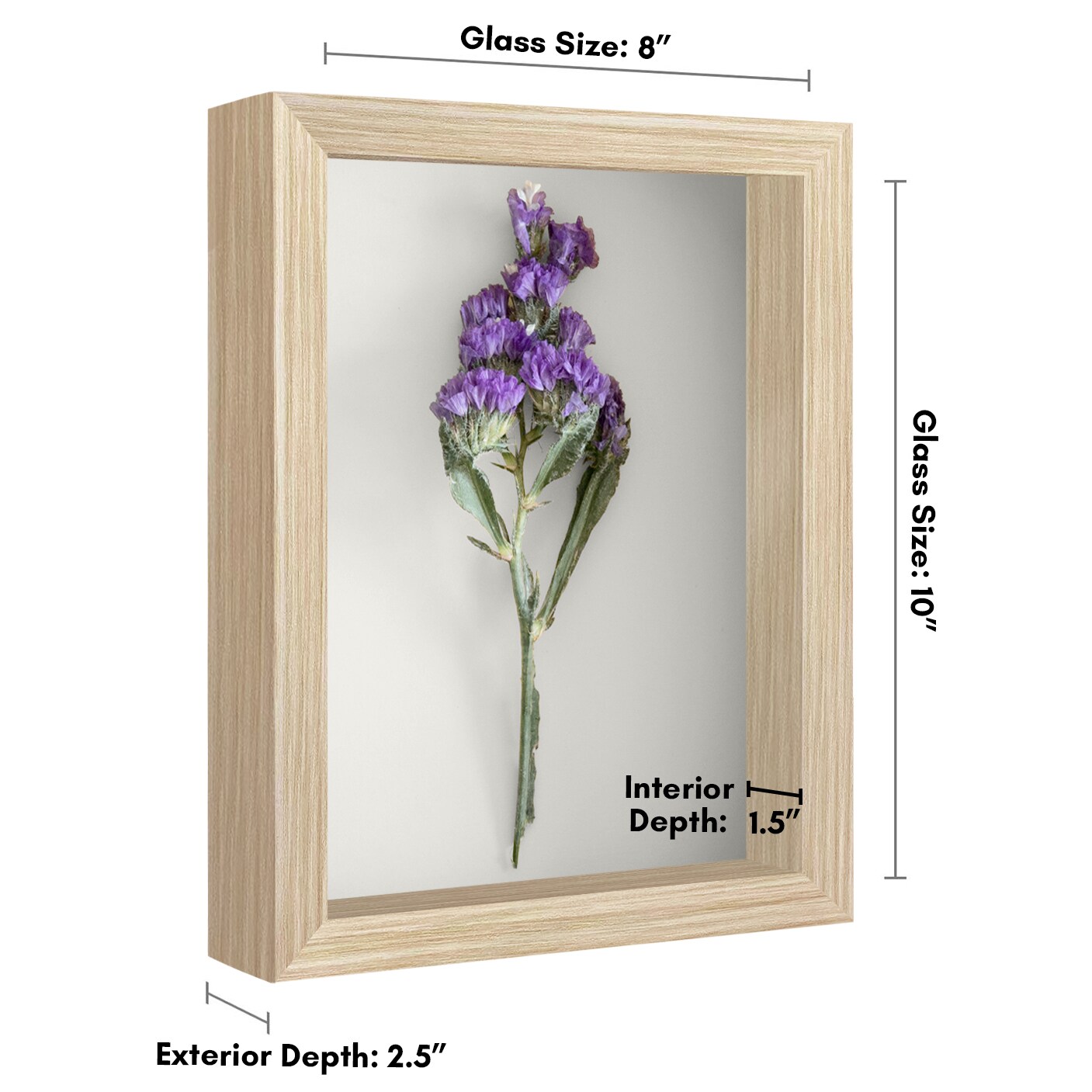 Americanflat Shadow Box Frame - 1.5 Interior Depth for Memorabilia - Display Case for Showcasing Souvenirs, Awards, and Medals - Shatter Resistant Glass - Hanging Hardware