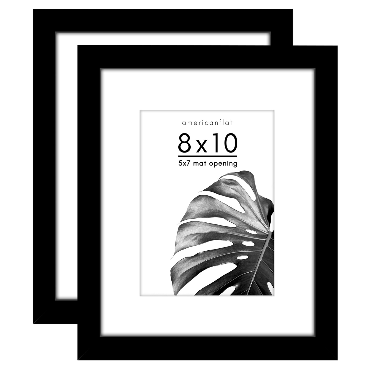 Americanflat Picture Frame with Mat - Photo Frame for Wall Display - Shatter Resistant Glass - Adjustable Hanging Hardware - Includes Easel - Black