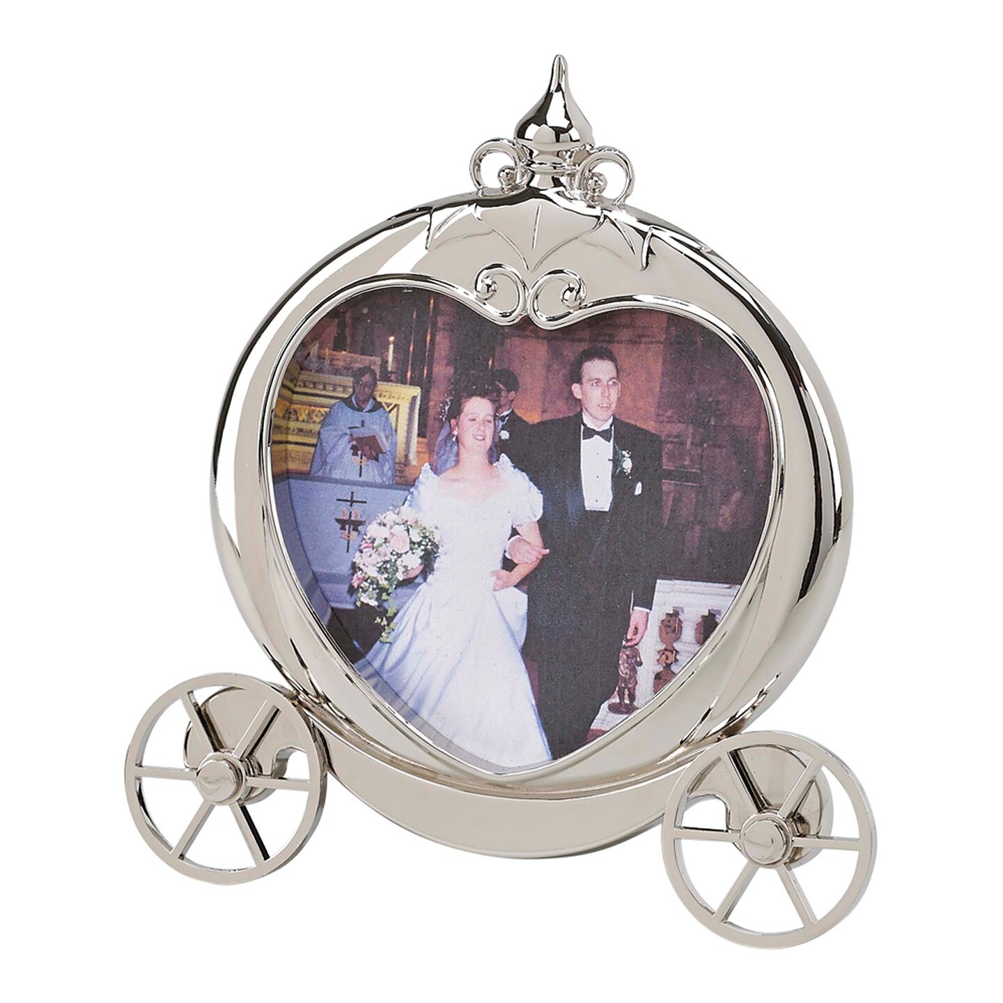 Contemporary Home Living 4.75" x 5.5" Silver Pumpkin Coach Photo Frame