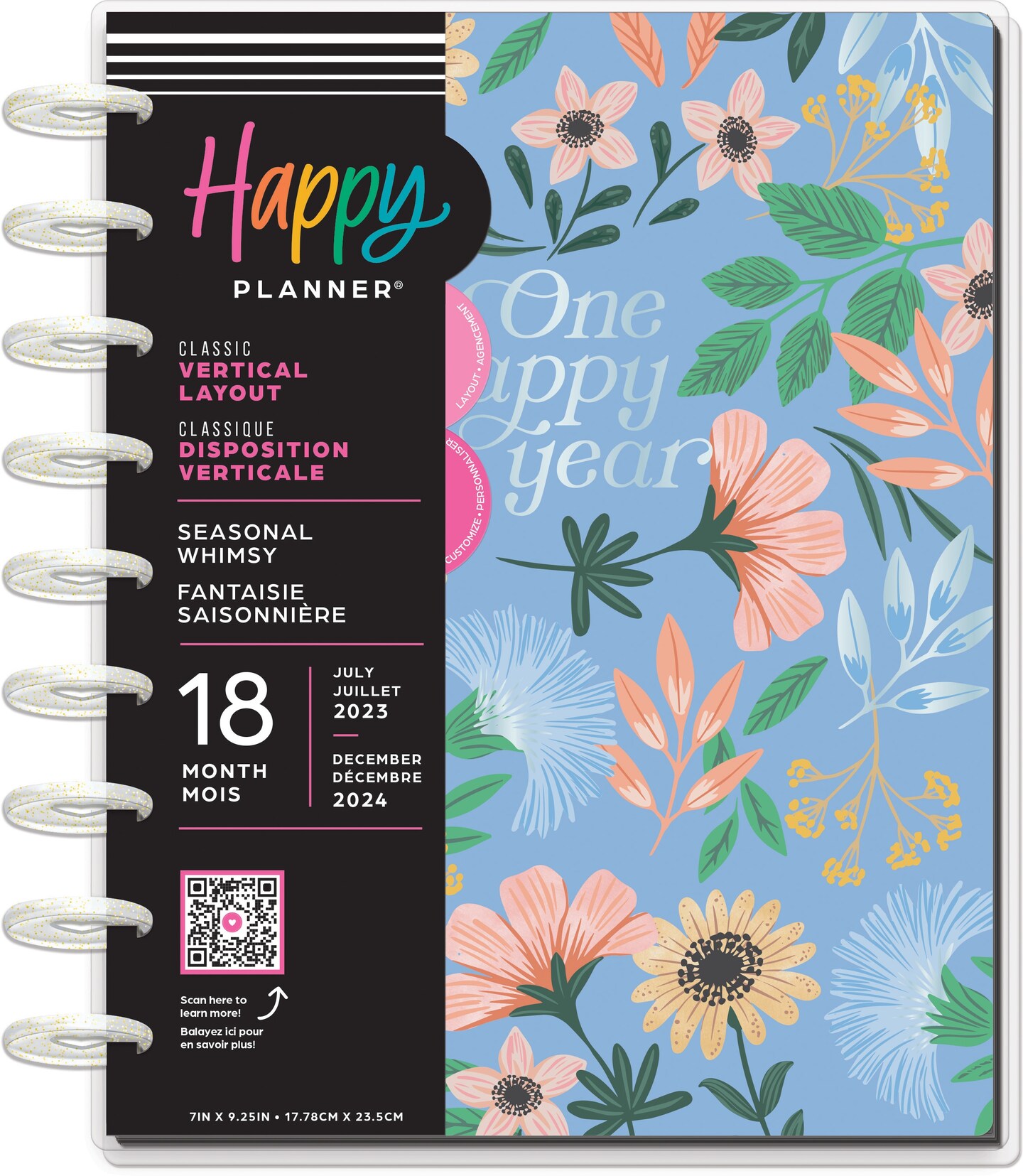 Happy Planner Classic 18-Month Planner-Seasonal Whimsy; July '23