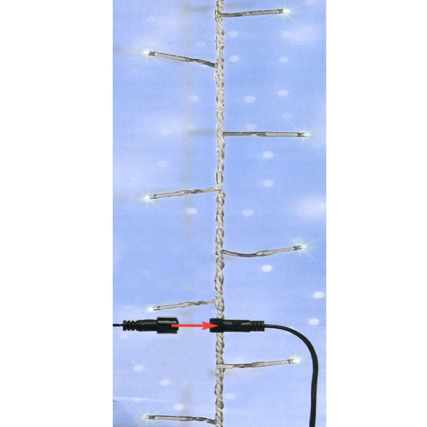 Kaemingk Set of 96 Twinkling Cool White LED Christmas Lights Connect 24V Extension Set Clear