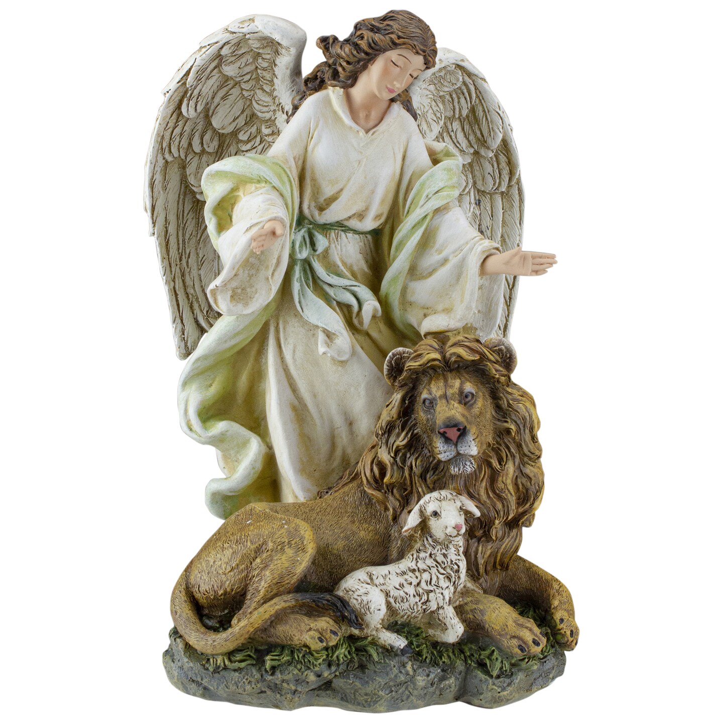 Roman Joseph's Studio Angel with Lion and Lamb Figurine - 10"