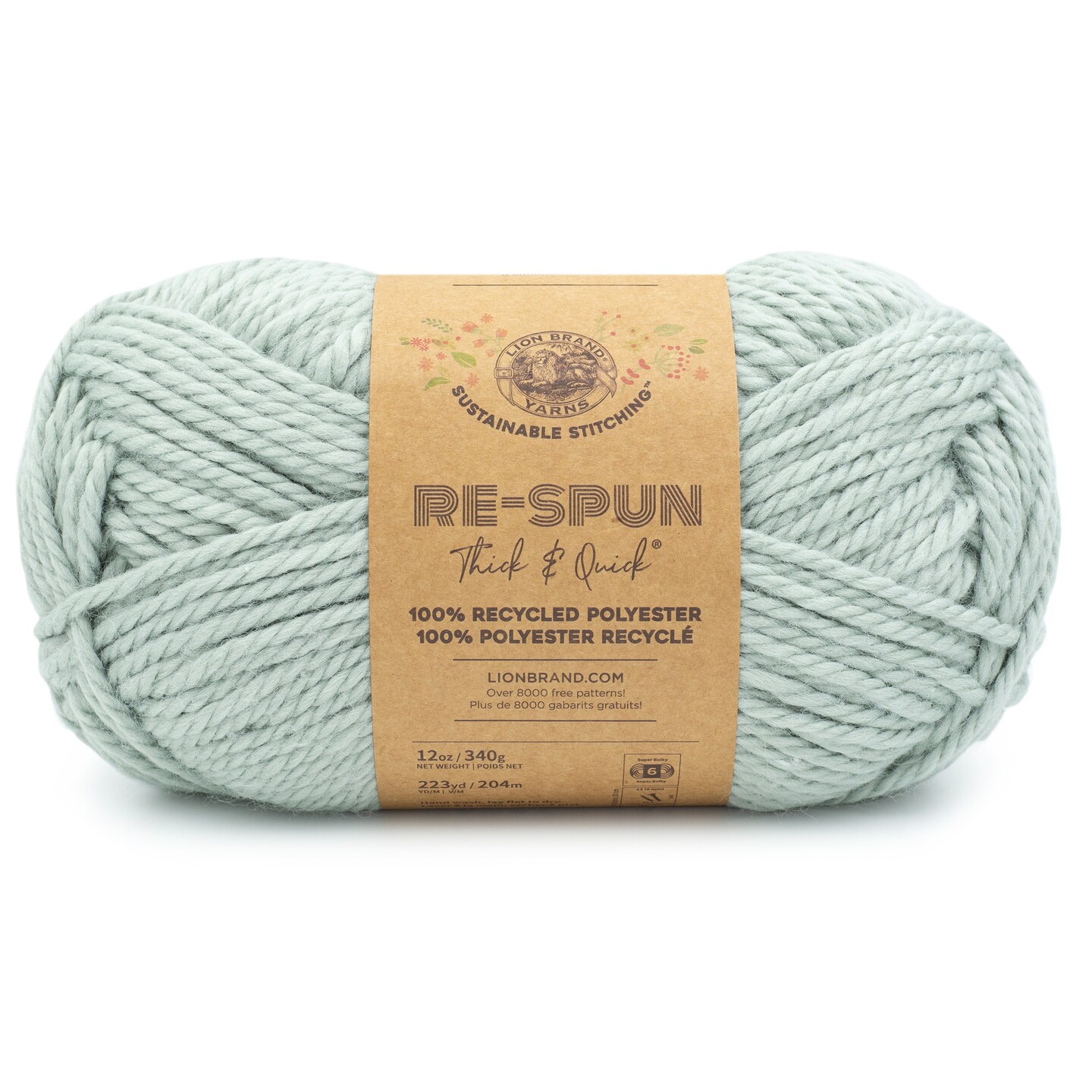 Lion Brand Re-Spun Thick &#x26; Quick Yarn-Fog