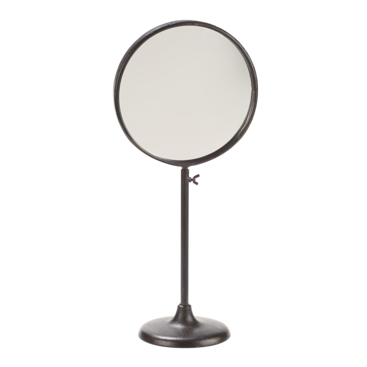 Tripar International 19&#x22; Brown Industrial Adjustable Round Mirror Stand