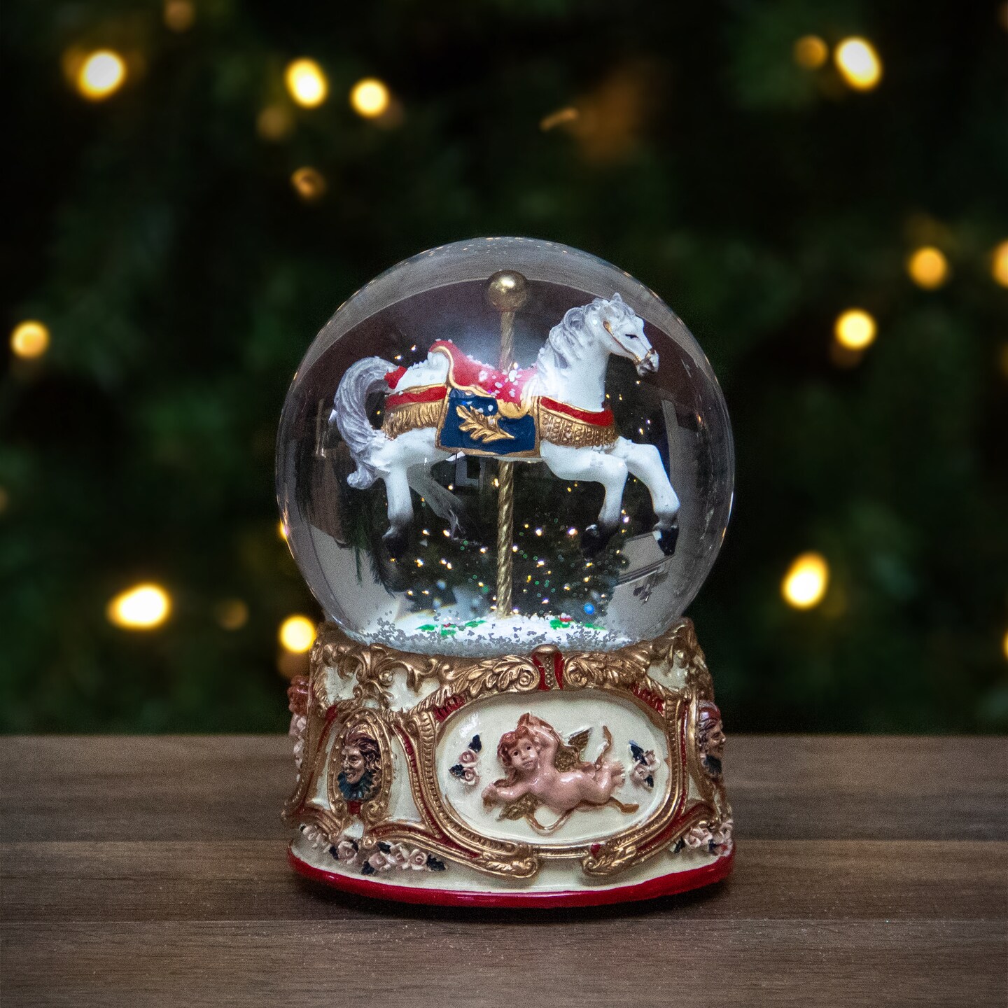 Northlight Musical Carousel Horse Christmas Snow Globe - 5.5&#x22;