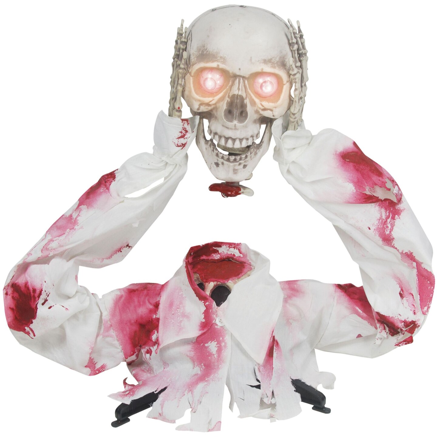The Costume Center White and Red Ground breaker Head Off Skeleton Halloween Prop