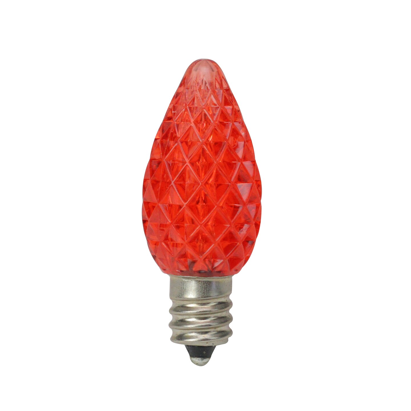 Northlight Faceted LED C7 Christmas Replacement Bulbs - Red - Pack of 25