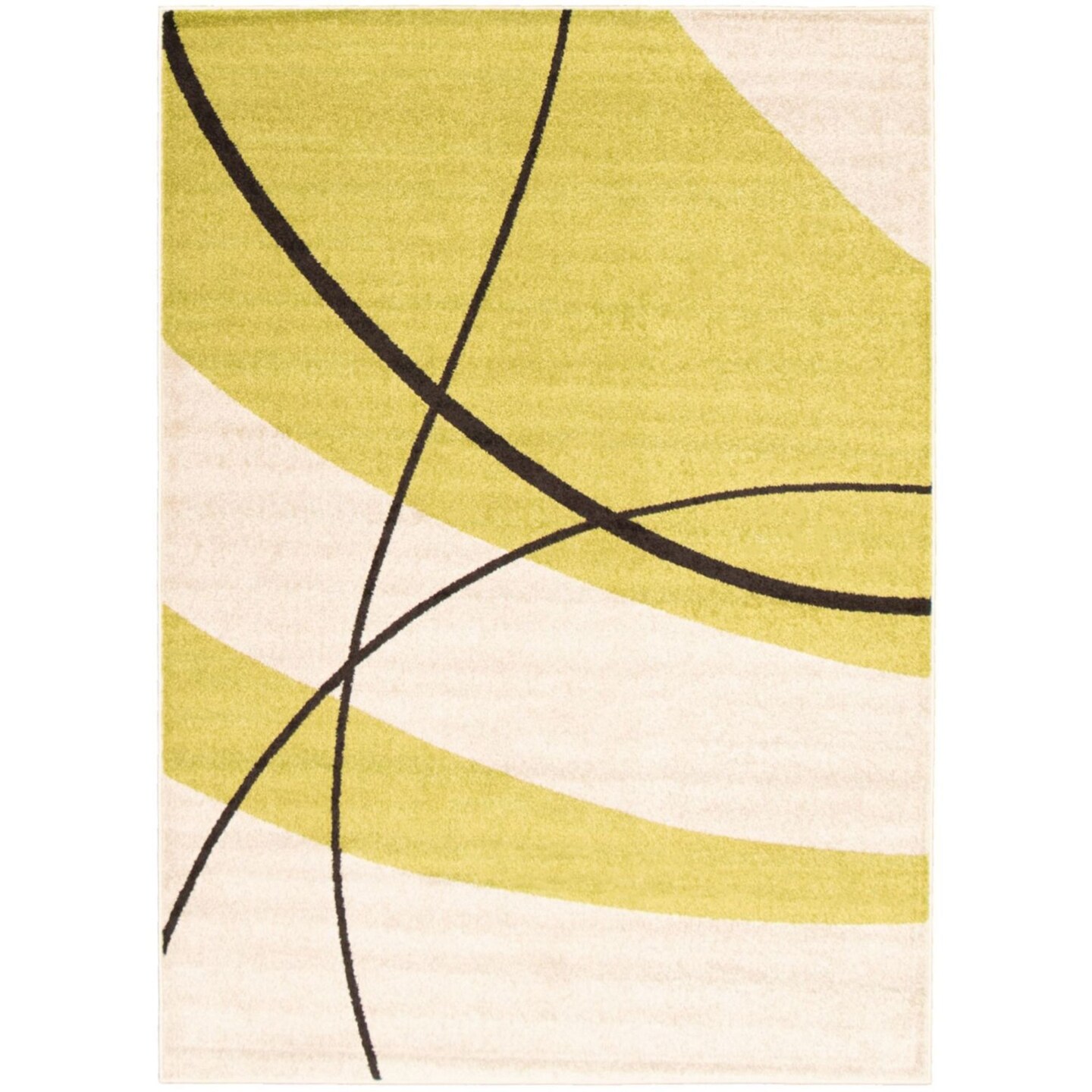 Chaudhary Living Abstract Rectangular Area Throw Rug - 4&#x27; x 5.5&#x27; - Cream and Green