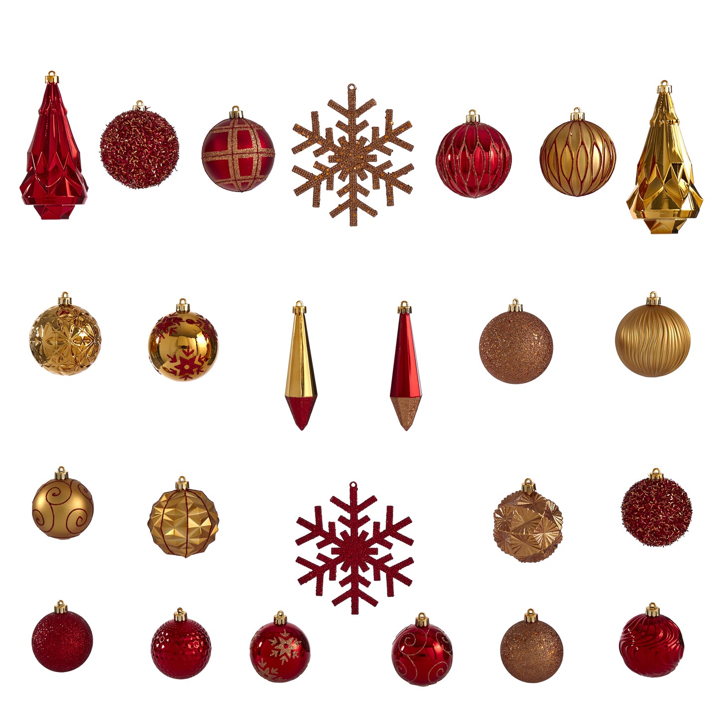 Nearly Natural 52ct Red Shatterproof Assorted Christmas Tree Ornament 6" (150mm)