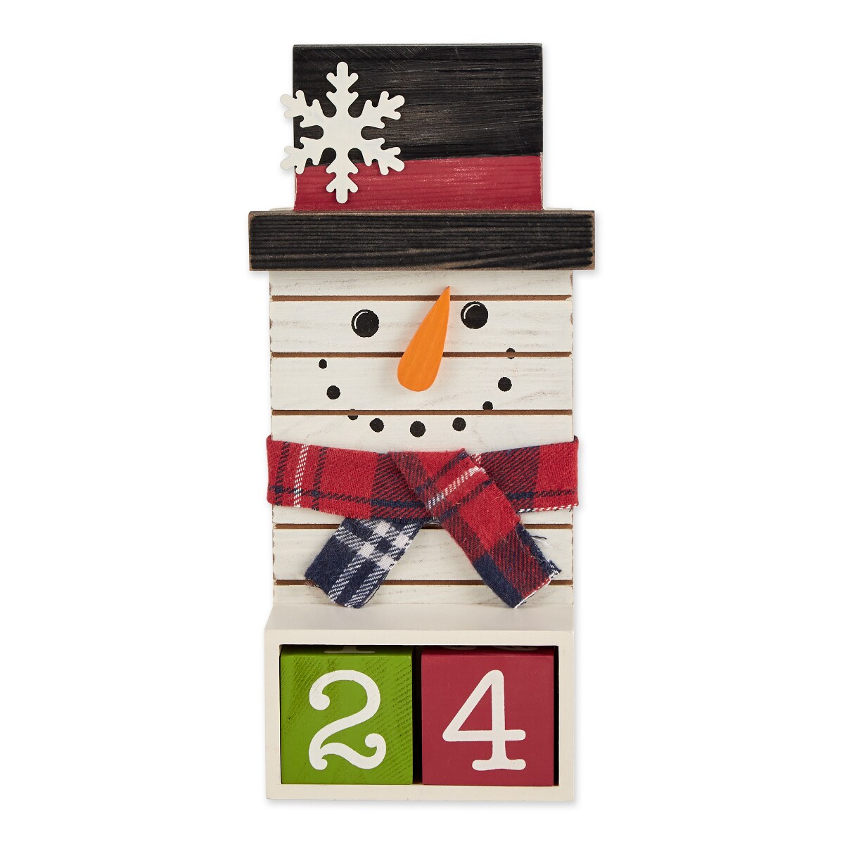 Contemporary Home Living Snowman Tabletop Block Advent Calendar - 11&#x22; - White and Black