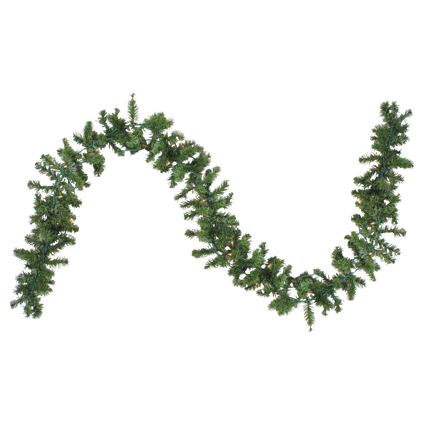 Northlight 9&#x27; x 8&#x22; Pre-Lit Canadian Pine Artificial Christmas Garland, Clear Lights