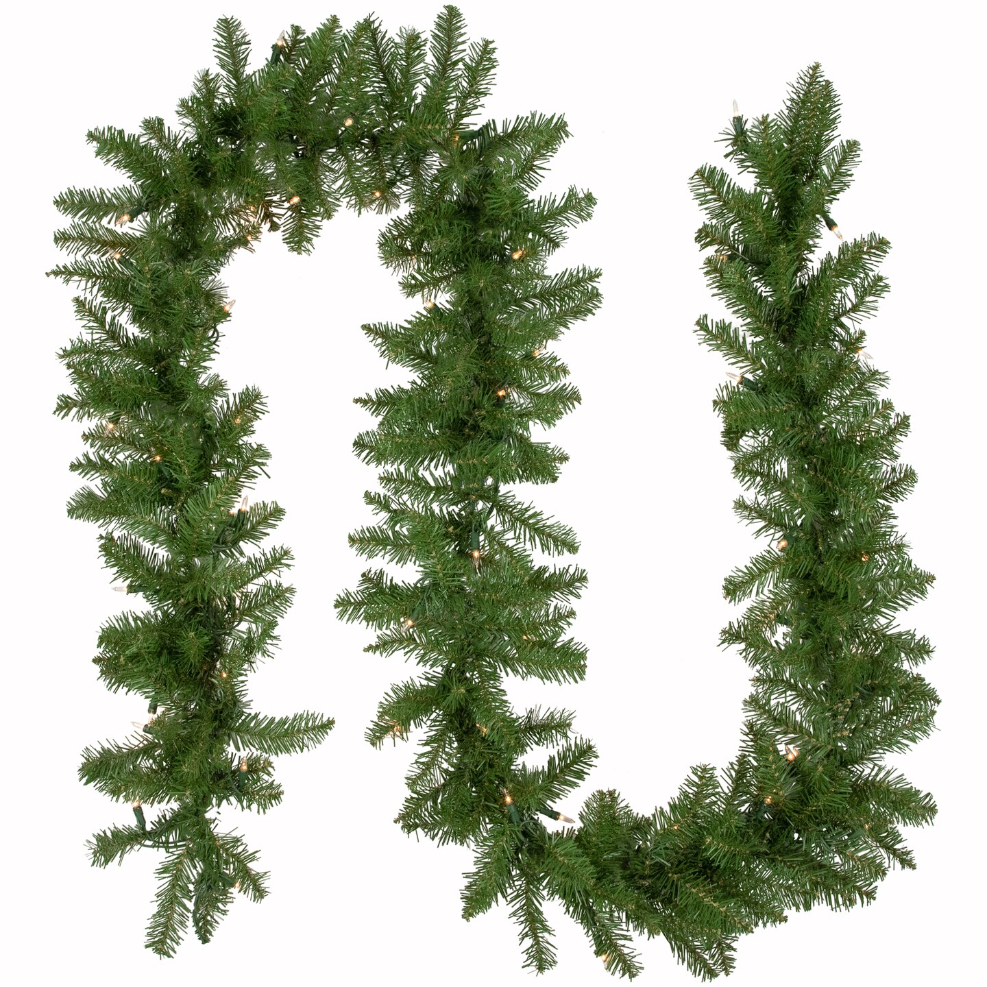 Northlight 9&#x27; x 10&#x22; Pre-Lit Rockwood Pine Artificial Christmas Garland, Clear Lights