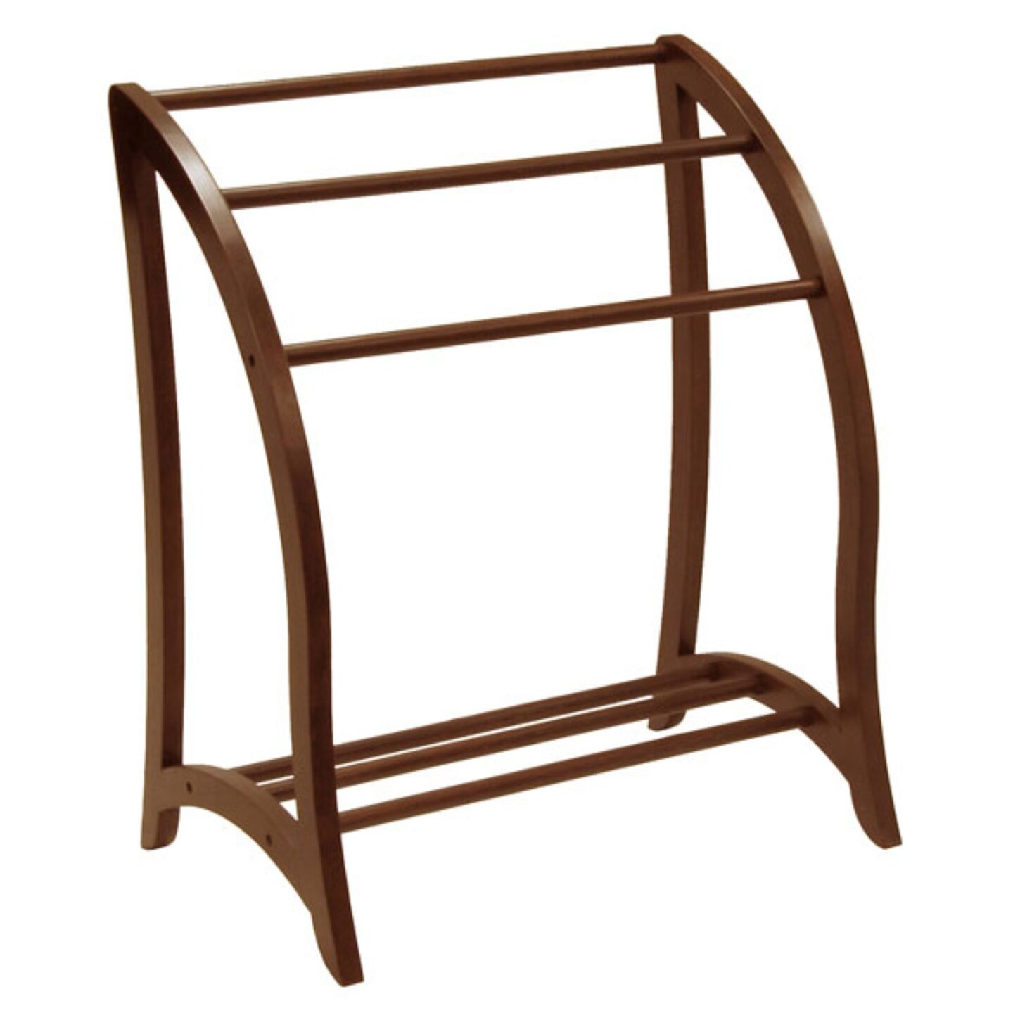 Contemporary Home Living 36&#x22; Walnut Brown Solid Organization Blanket Rack