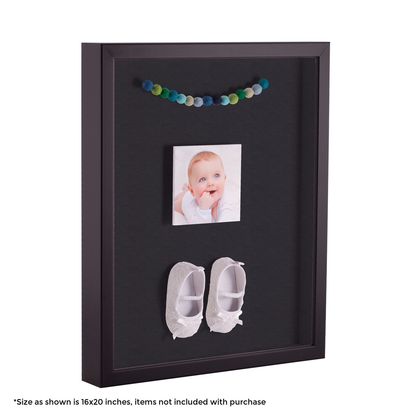 ArtToFrames 20x28 Inch Shadow Box Picture Frame, with a Satin Black Tall 1.00&#x22; Wide Shadowbox frame and Super White Mat Backing (4654)