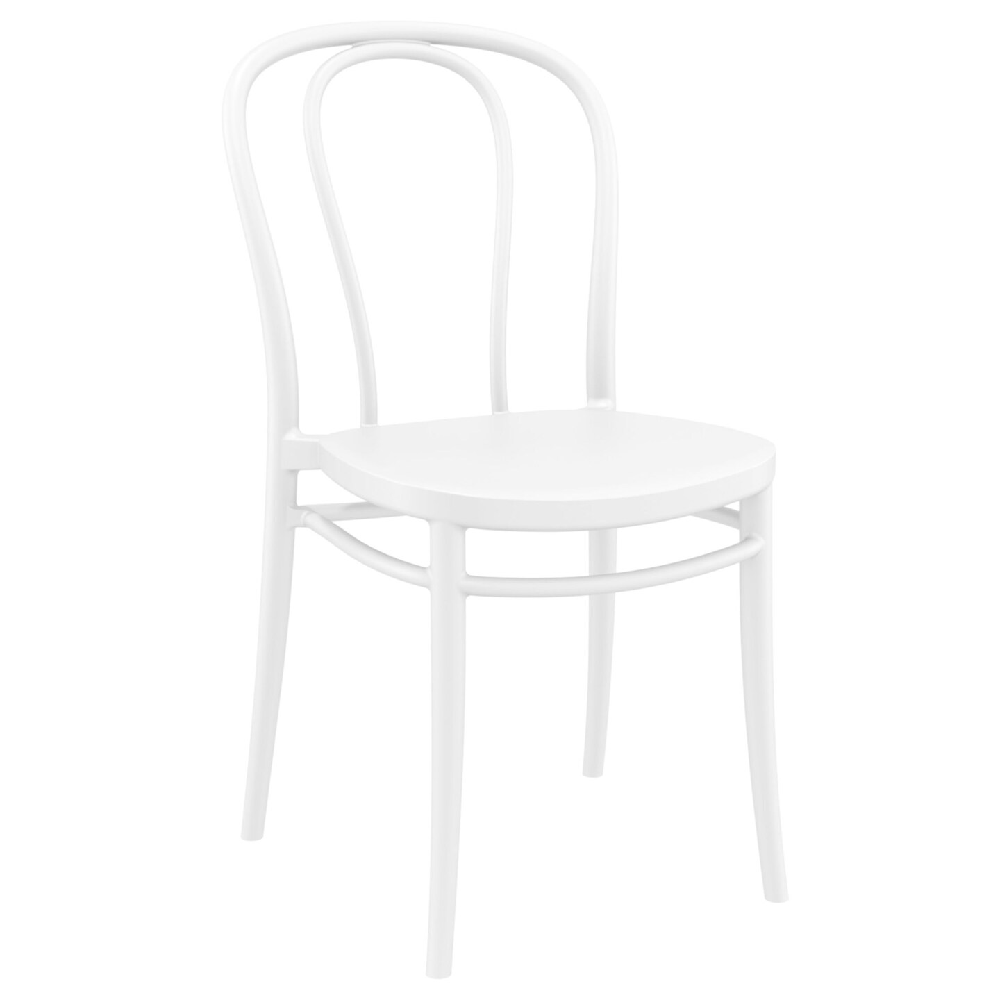 Luxury Commercial Living 33.5" White Stackable Patio Armless Dining Chair