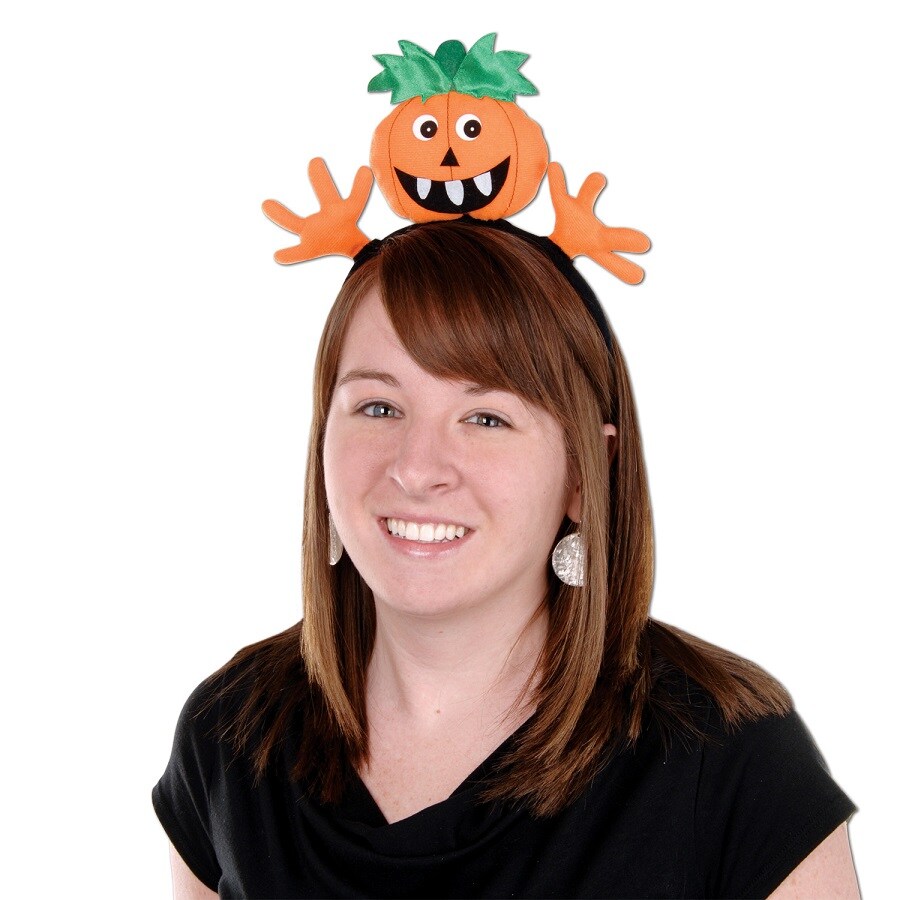 Beistle Club Pack of 12 Halloween Jack O Lantern Snap-On Headband Party Favors