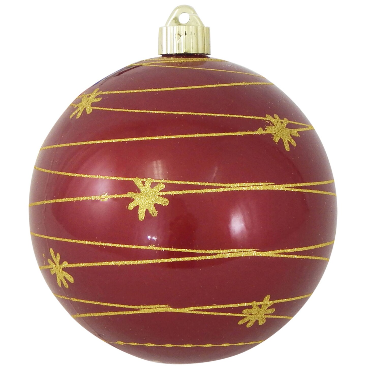 Christmas By Krebs 2ct Candy Red And Gold Tangle With Stars Shatterproof Shiny Christmas Ball