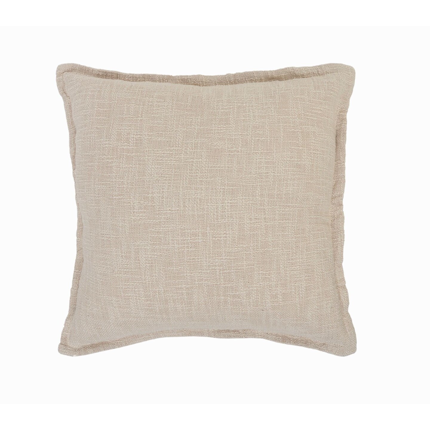 Laddha Home Designs 20" Beige Solid Square Throw Pillow