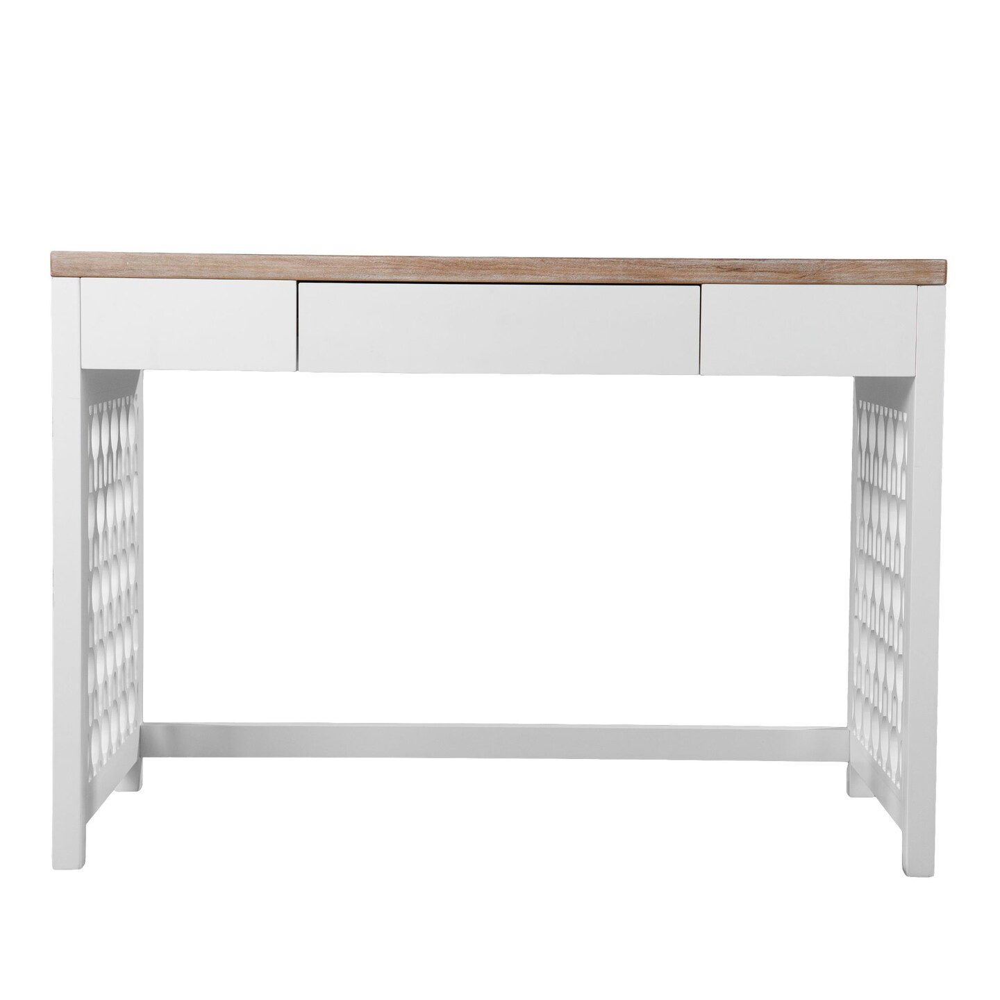 Southern Enterprises 43&#x22; Brown and White Contemporary Writing Desk