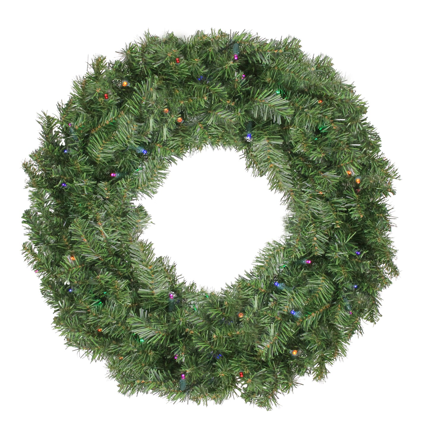 Northlight Pre-Lit B/O Canadian Pine Christmas Wreath with Timer - 24" - Multicolor LED Lights