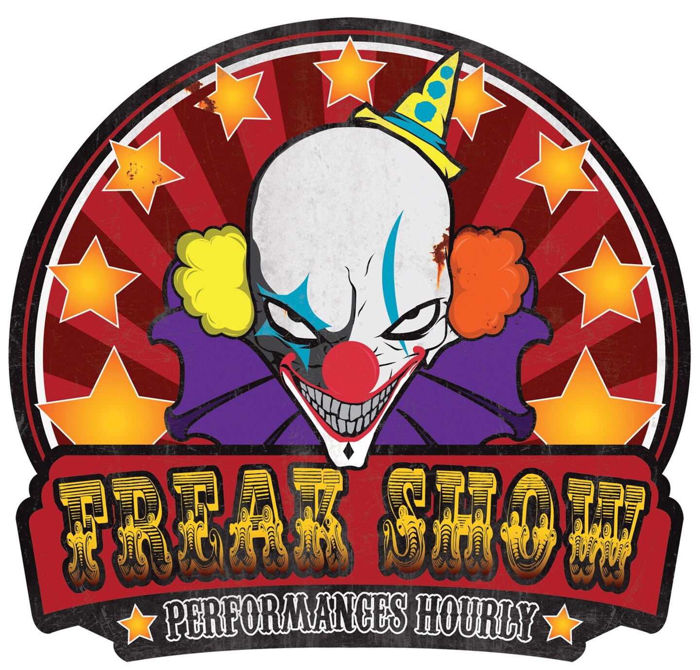 The Costume Center 23&#x22; Yellow and Red &#x22;FREAK SHOW&#x22; Halloween Wall Sign