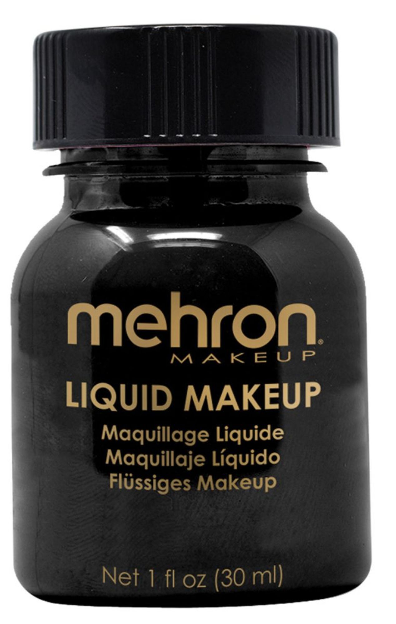 The Costume Center Black Mehron Face and Body Liquid Halloween Makeup Costume Accessory 1 oz.