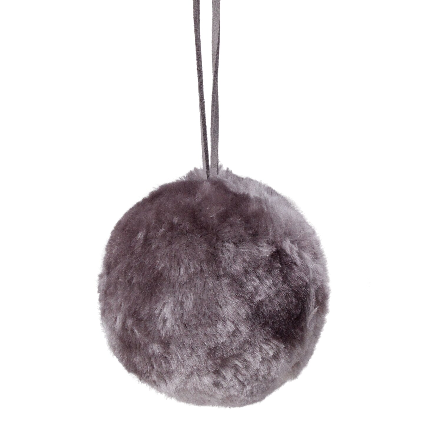 Northlight Lilac Gray Faux Fur Hanging Christmas Ball Ornament 3" (76mm)
