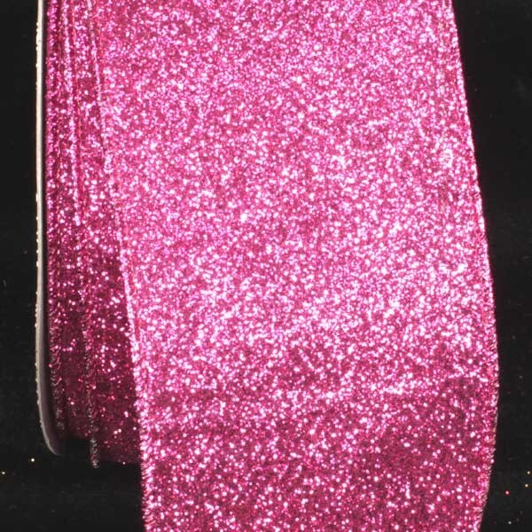 The Ribbon People Sparkling Pink Glitter Wired Craft Ribbon 3" x 40 Yards
