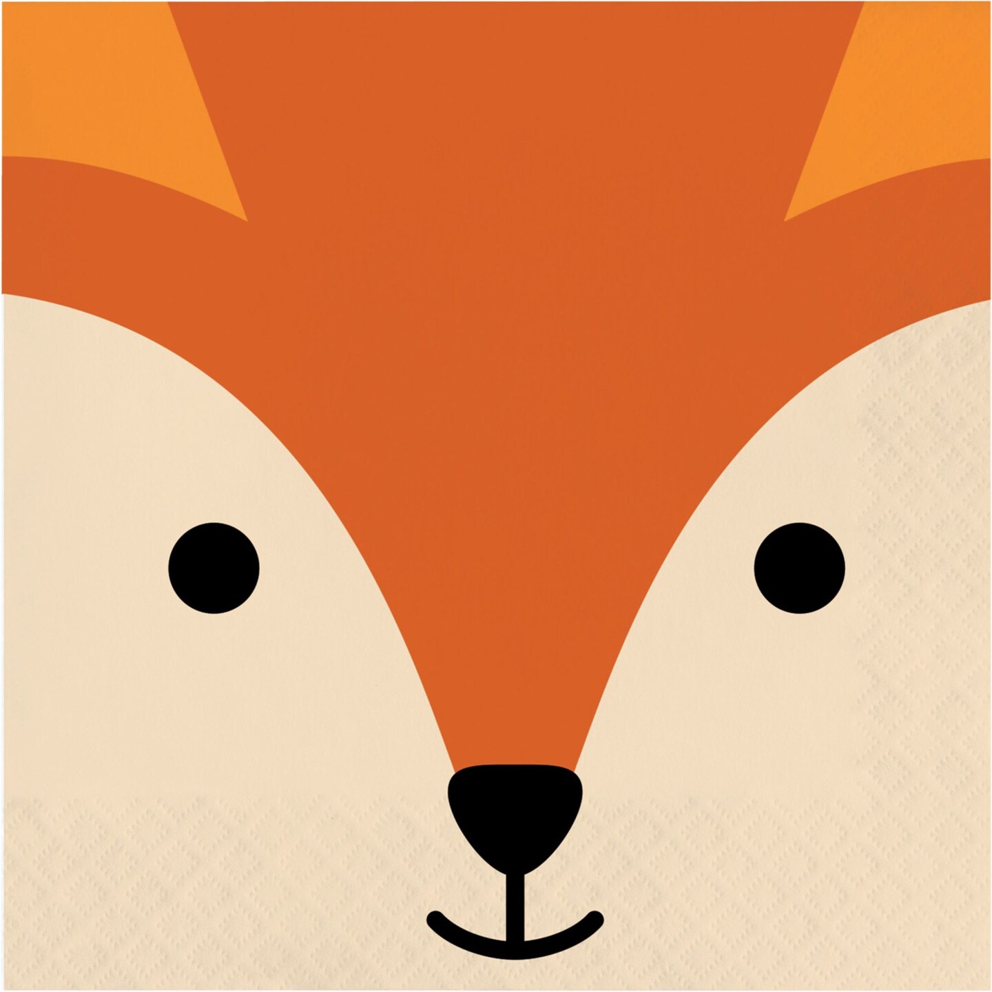 Party Central Club Pack of 192 Orange and Ivory 2 Ply Fox Face Party Beverage Napkins 6.5&#x22;