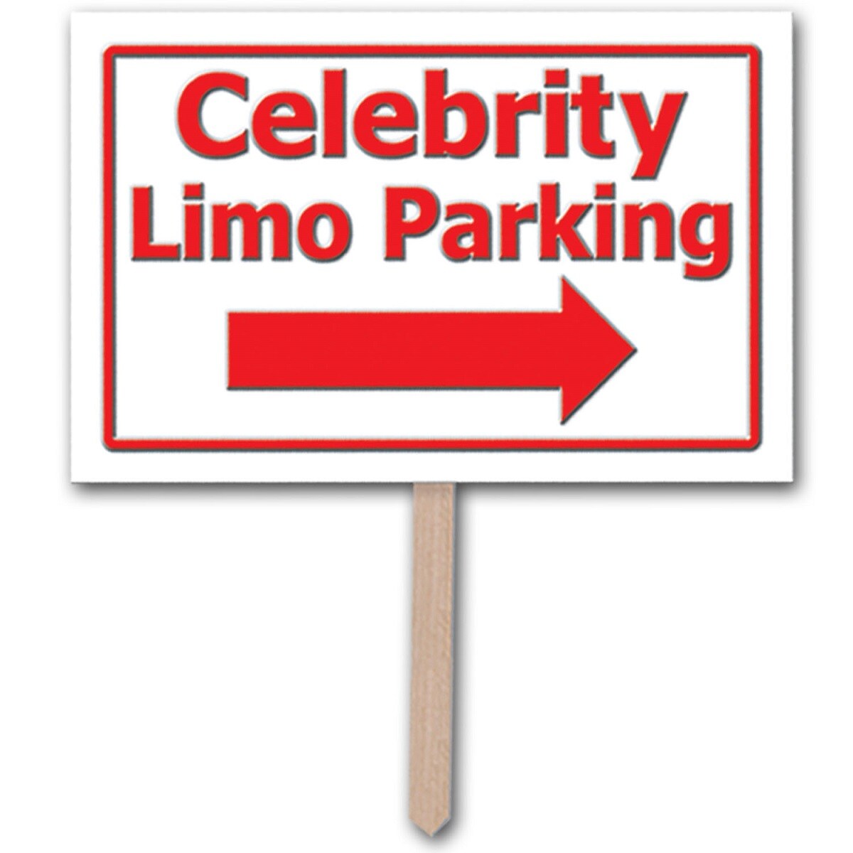 Party Central Club Pack of 6 White and Red Awards Night Celebrity Limo Parking 3-D Yard Signs 18&#x22;