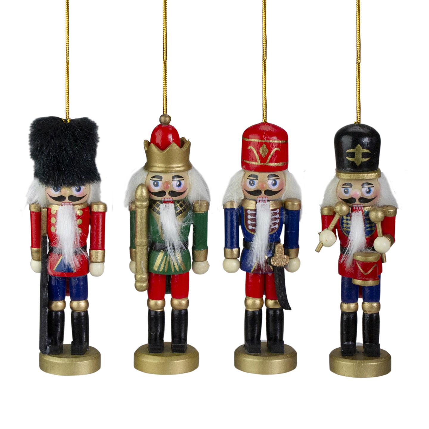 Northlight Set of 4 Assorted Classic Nutcracker Ornaments 5&#x22;