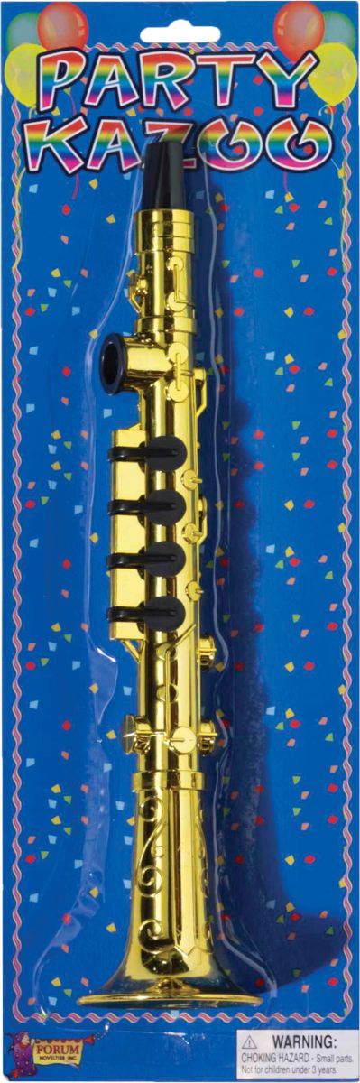 The Costume Center Gold and Black Cylindrical Tube Kazoot Clarinet Halloween Prop