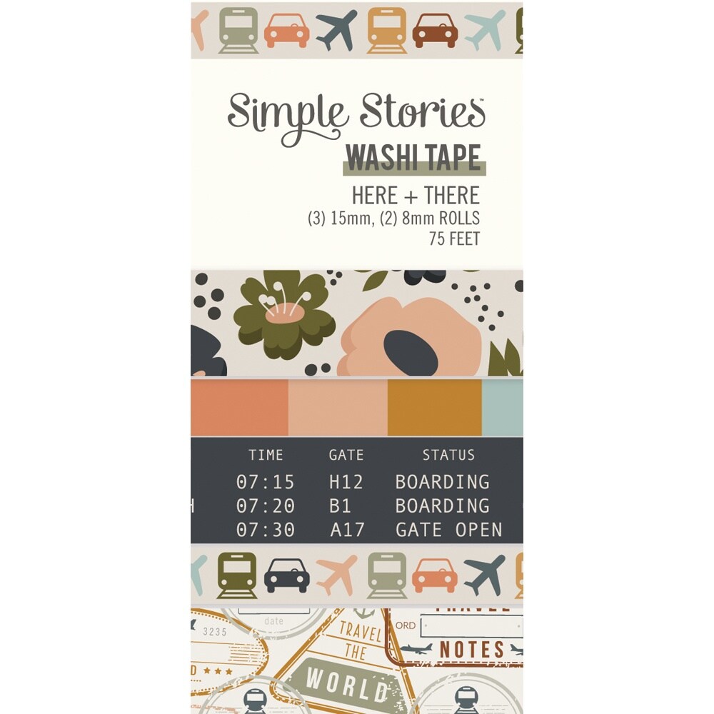 Simple Stories Here &#x26; There Washi Tape-5/Pkg