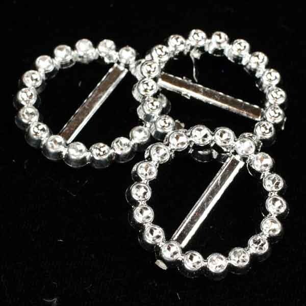 The Ribbon People Club Pack of 300 Silver Rhinestone Round Slip on Decor 1.75&#x22;