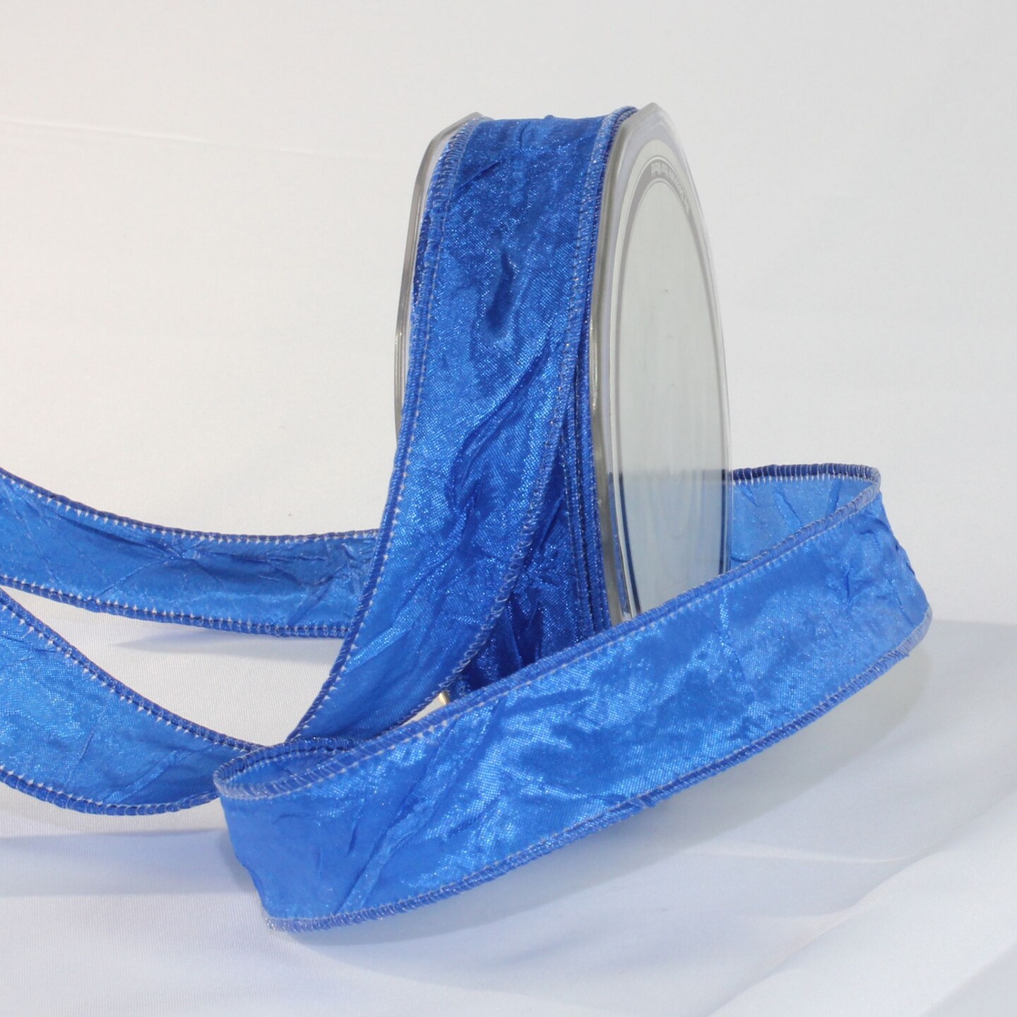 Roal Ribbon The Ribbon People Royal Blue Crinkled Satin Wired Craft Ribbon 1