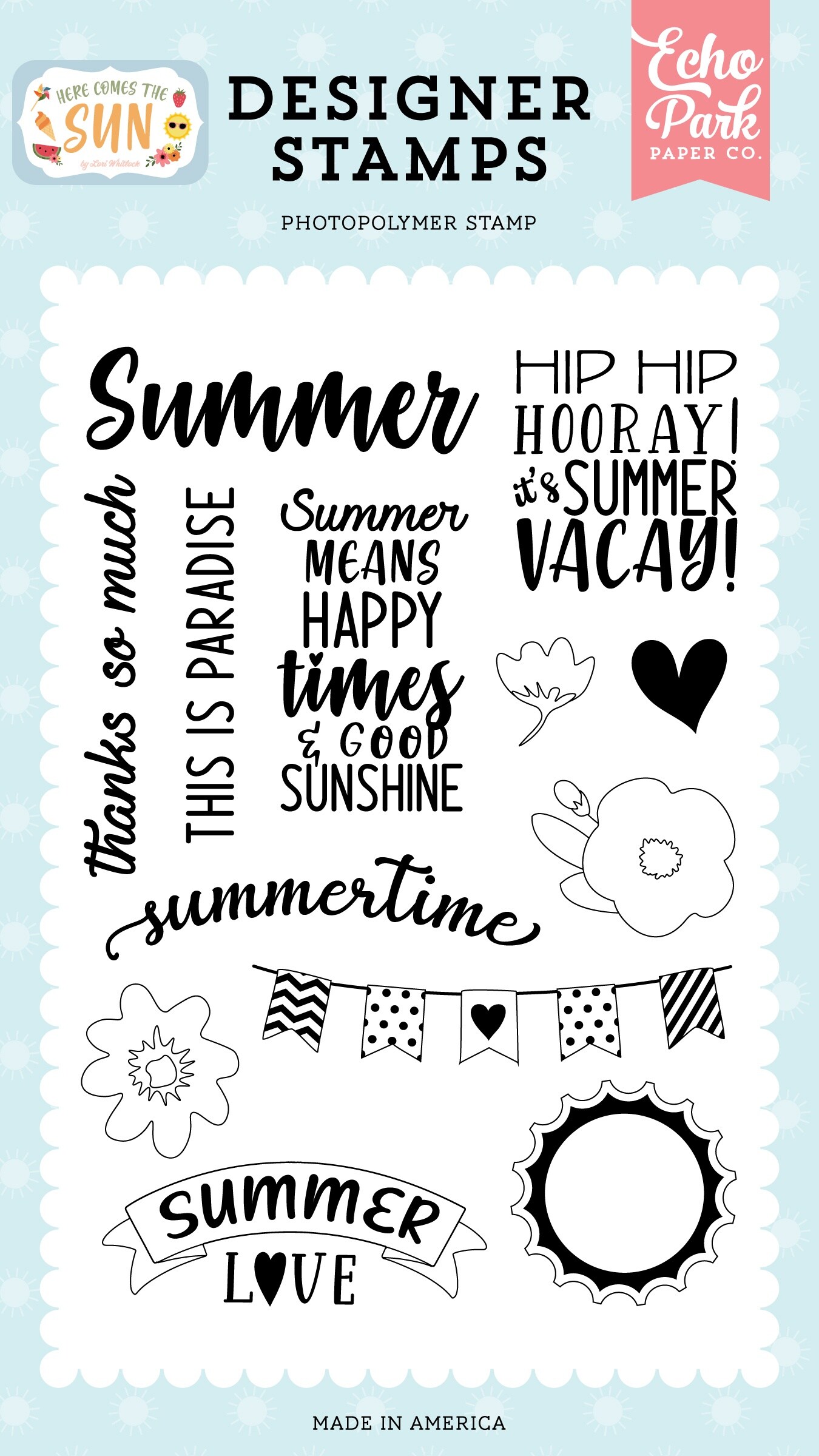 Echo Park Stamps-Summer Love, Here Comes The Sun