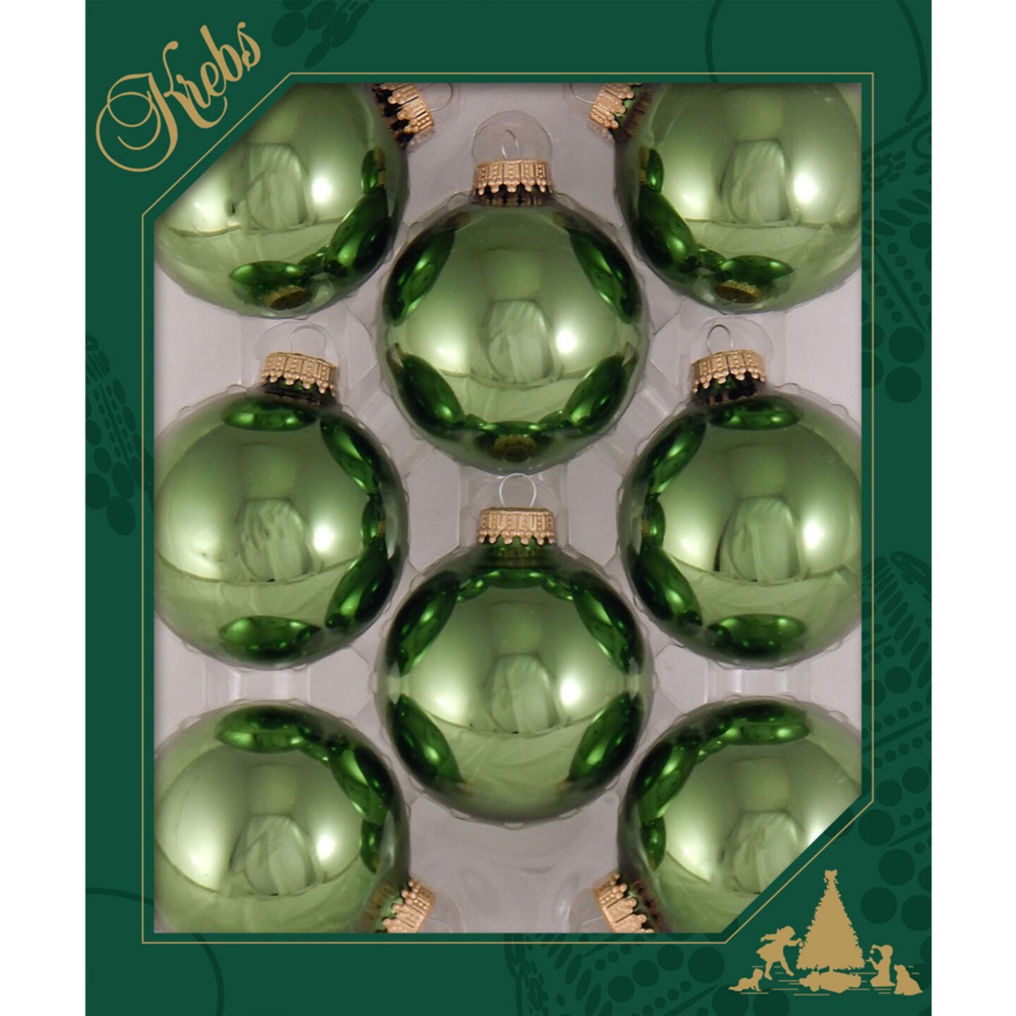 Christmas by Krebs 8ct Jungle Green Shiny Glass Christmas Ball