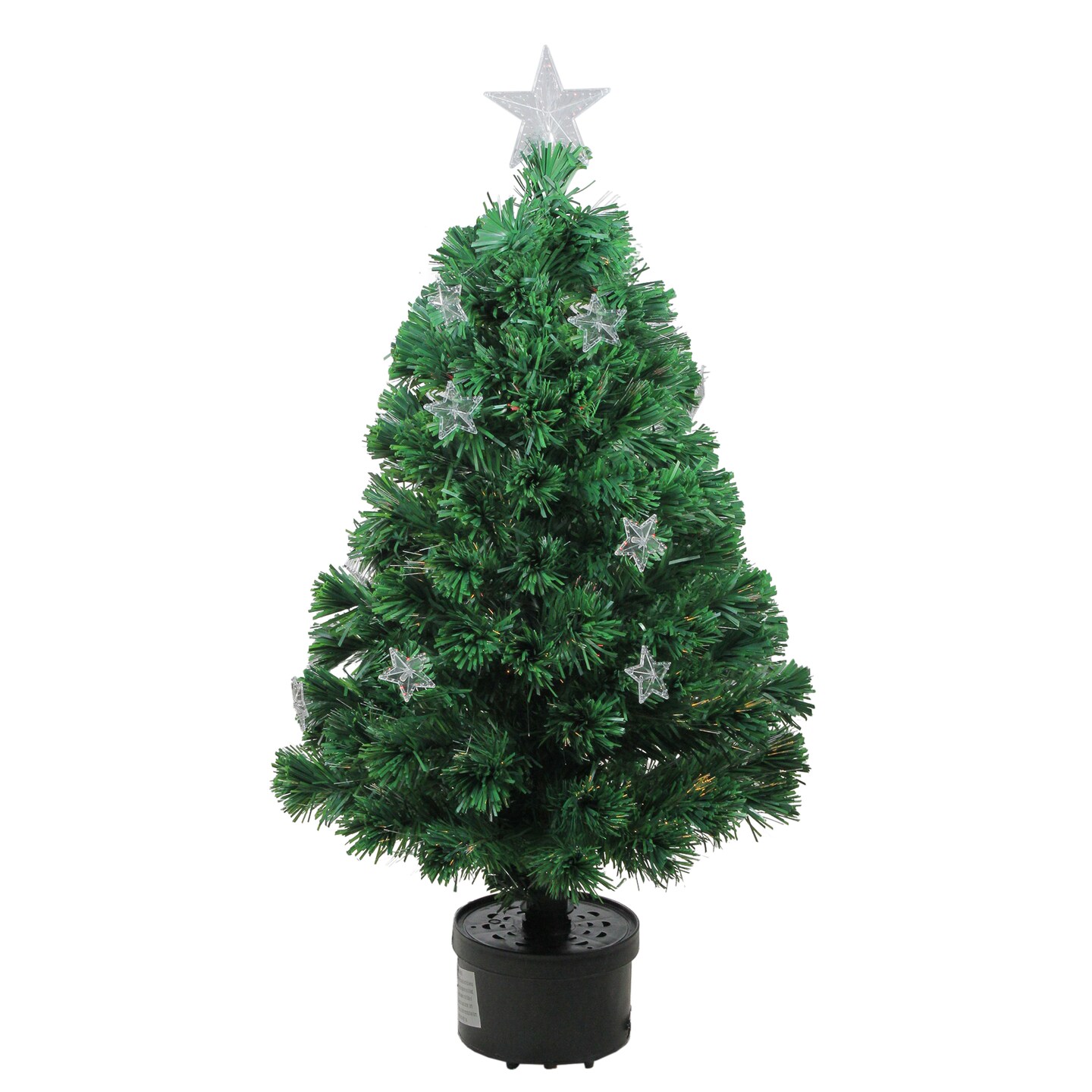 Northlight Pre-Lit Medium Potted Fiber Optic Artificial Christmas Tree with Stars - 4&#x27;