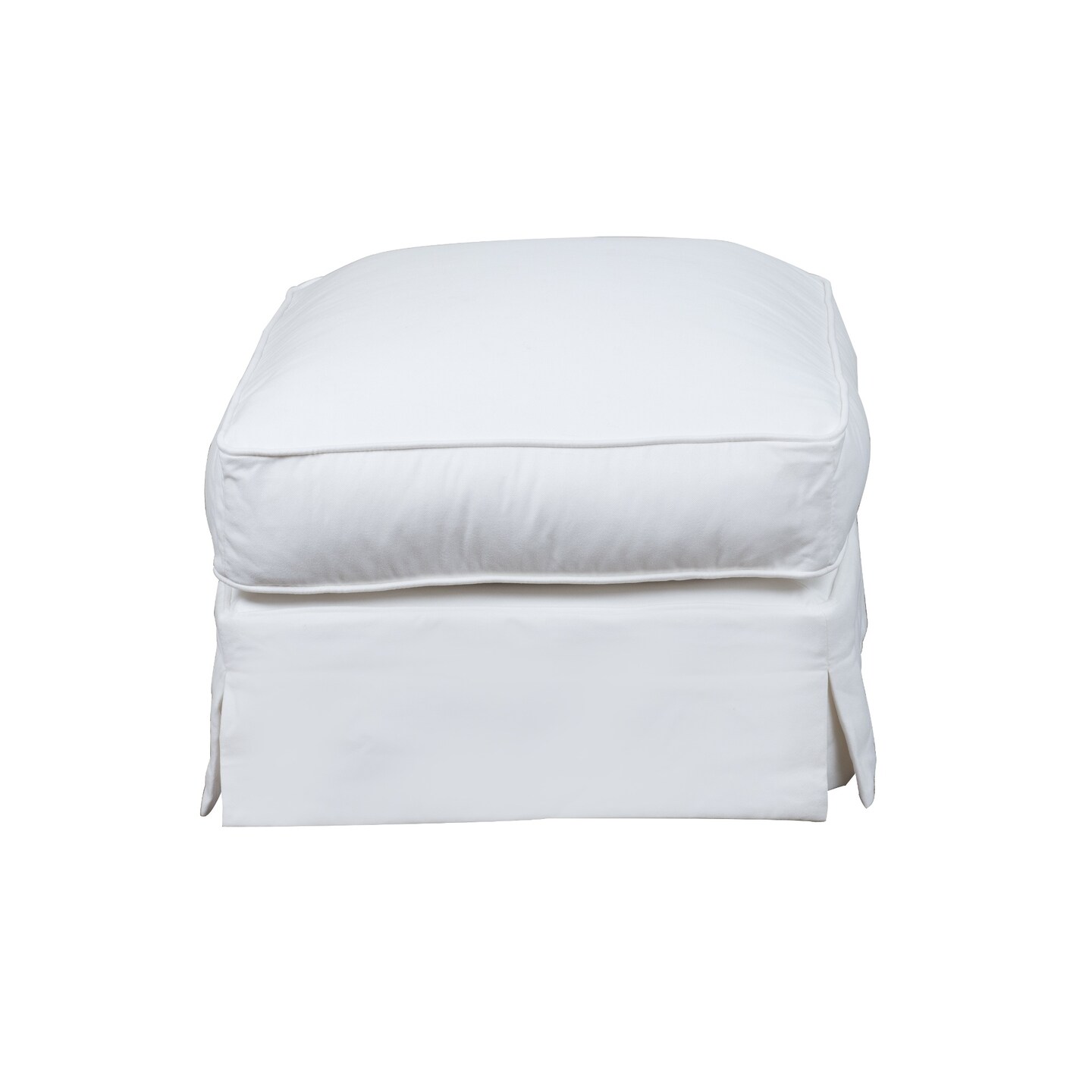 The Hamptons Collection 32&#x22; White Performance Fabric Slipcover Ottoman