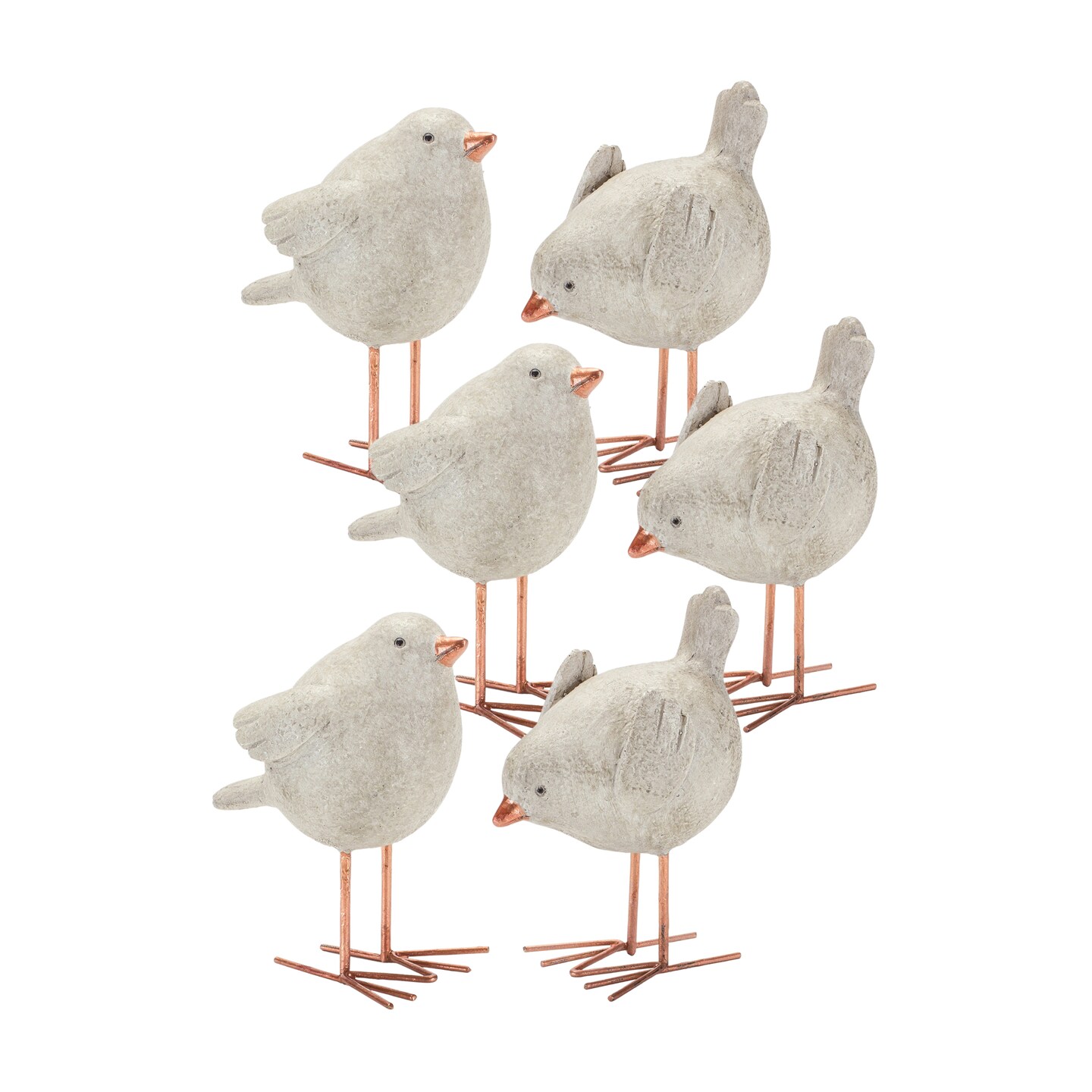 Melrose Set of 6 Standing Bird Tabletop Figurines 4.25&#x22;